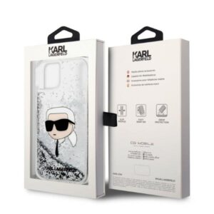 Karl Lagerfeld KLHCP14MLNKHCH Apple iPhone 14 Plus / 15 Plus 6,7" silver kietas dėklas Glitter Karl Head - Image 8