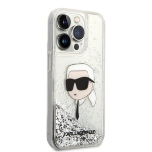 Karl Lagerfeld KLHCP14LLNKHCH Apple iPhone 14 Pro 6,1" silver kietas dėklas Glitter Karl Head - Image 4