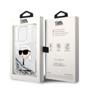 Karl Lagerfeld KLHCP14LLNKHCH Apple iPhone 14 Pro 6,1" silver kietas dėklas Glitter Karl Head - Image 8