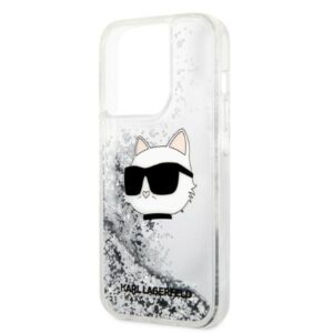 Karl Lagerfeld KLHCP14LLNCHCS Apple iPhone 14 Pro 6,1" silver kietas dėklas Glitter Choupette Head - Image 6