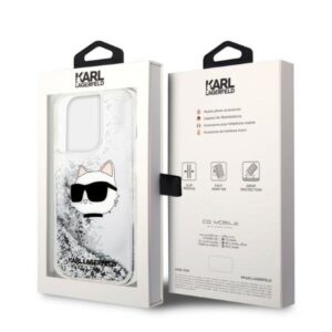 Karl Lagerfeld KLHCP14LLNCHCS Apple iPhone 14 Pro 6,1" silver kietas dėklas Glitter Choupette Head - Image 8