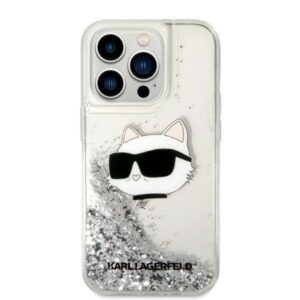 Karl Lagerfeld KLHCP14XLNCHCS Apple iPhone 14 Pro Max 6,7" silver kietas dėklas Glitter Choupette Head - Image 3
