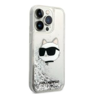 Karl Lagerfeld KLHCP14XLNCHCS Apple iPhone 14 Pro Max 6,7" silver kietas dėklas Glitter Choupette Head - Image 4