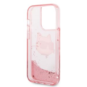Karl Lagerfeld KLHCP14LLNCHCP Apple iPhone 14 Pro 6,1" rožinės spalvos kietas dėklas Glitter Choupette Head - Image 7