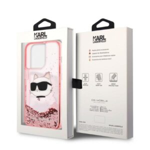 Karl Lagerfeld KLHCP14LLNCHCP Apple iPhone 14 Pro 6,1" rožinės spalvos kietas dėklas Glitter Choupette Head - Image 8
