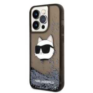 Karl Lagerfeld KLHCP14XLNCHCK Apple iPhone 14 Pro Max 6,7" juodos spalvos kietas dėklas Glitter Choupette Head - Image 2
