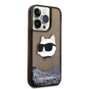 Karl Lagerfeld KLHCP14XLNCHCK Apple iPhone 14 Pro Max 6,7" juodos spalvos kietas dėklas Glitter Choupette Head - Image 4