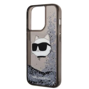 Karl Lagerfeld KLHCP14XLNCHCK Apple iPhone 14 Pro Max 6,7" juodos spalvos kietas dėklas Glitter Choupette Head - Image 6