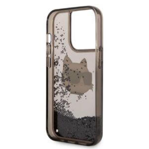 Karl Lagerfeld KLHCP14XLNCHCK Apple iPhone 14 Pro Max 6,7" juodos spalvos kietas dėklas Glitter Choupette Head - Image 7