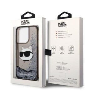 Karl Lagerfeld KLHCP14XLNCHCK Apple iPhone 14 Pro Max 6,7" juodos spalvos kietas dėklas Glitter Choupette Head - Image 8
