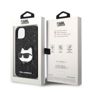 Karl Lagerfeld KLHCP14MG2CPK Apple iPhone 14 Plus / 15 Plus 6,7" juodos spalvos kietas dėklas Glitter Choupette Pa - Image 8