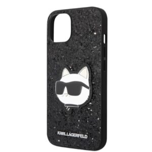 Karl Lagerfeld KLHCP14MG2CPK Apple iPhone 14 Plus / 15 Plus 6,7" juodos spalvos kietas dėklas Glitter Choupette Pa - Image 6