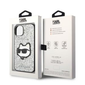 Karl Lagerfeld KLHCP14MG2CPS Apple iPhone 14 Plus / 15 Plus 6,7" silver kietas dėklas Glitter Choupette - Image 8
