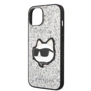 Karl Lagerfeld KLHCP14MG2CPS Apple iPhone 14 Plus / 15 Plus 6,7" silver kietas dėklas Glitter Choupette - Image 6