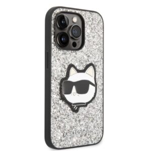Karl Lagerfeld KLHCP14LG2CPS Apple iPhone 14 Pro 6,1" silver kietas dėklas Glitter Choupette Patch - Image 4