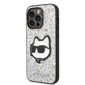 Karl Lagerfeld KLHCP14XG2CPS Apple iPhone 14 Pro Max 6,7" silver kietas dėklas Glitter Choupette Patch - Image 2