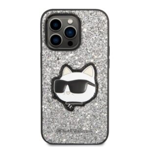 Karl Lagerfeld KLHCP14XG2CPS Apple iPhone 14 Pro Max 6,7" silver kietas dėklas Glitter Choupette Patch - Image 3