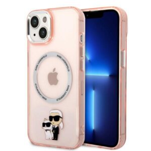 Karl Lagerfeld KLHMP14MHNKCIP Apple iPhone 14 Plus / 15 Plus 6,7" kietas dėklas rožinės spalvos Iconic Karl&Choupett - Image 1