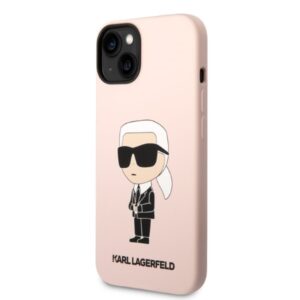 Karl Lagerfeld KLHMP14MSNIKBCP Apple iPhone 14 Plus / 15 Plus 6,7" kietas dėklas rožinės spalvos Silicone Ikonik Mag - Image 2