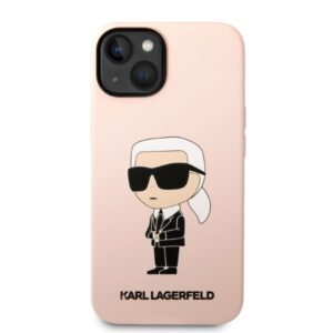 Karl Lagerfeld KLHMP14MSNIKBCP Apple iPhone 14 Plus / 15 Plus 6,7" kietas dėklas rožinės spalvos Silicone Ikonik Mag - Image 3