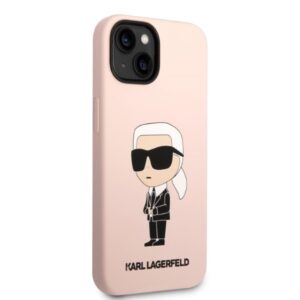 Karl Lagerfeld KLHMP14MSNIKBCP Apple iPhone 14 Plus / 15 Plus 6,7" kietas dėklas rožinės spalvos Silicone Ikonik Mag - Image 4