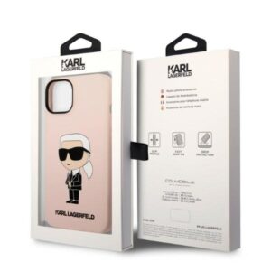 Karl Lagerfeld KLHMP14MSNIKBCP Apple iPhone 14 Plus / 15 Plus 6,7" kietas dėklas rožinės spalvos Silicone Ikonik Mag - Image 8