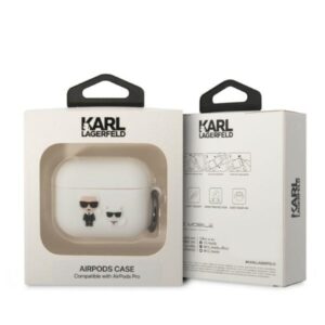Karl Lagerfeld KLACAPSILKCW AirPods Proc over baltos spalvos Silicone Karl & Choupette - Image 3