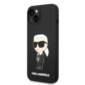 .Karl Lagerfeld KLHMP14MSNIKBCK Apple iPhone 14 Plus / 15 Plus 6,7" kietas dėklas juodos spalvos Silicone Ikonik Magsafe - Image 2
