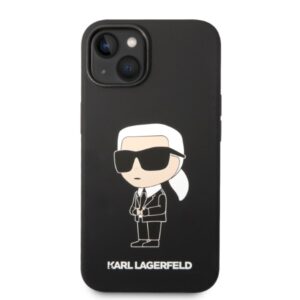 .Karl Lagerfeld KLHMP14MSNIKBCK Apple iPhone 14 Plus / 15 Plus 6,7" kietas dėklas juodos spalvos Silicone Ikonik Magsafe - Image 3