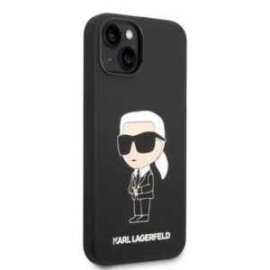 .Karl Lagerfeld KLHMP14MSNIKBCK Apple iPhone 14 Plus / 15 Plus 6,7" kietas dėklas juodos spalvos Silicone Ikonik Magsafe - Image 4