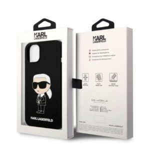 .Karl Lagerfeld KLHMP14MSNIKBCK Apple iPhone 14 Plus / 15 Plus 6,7" kietas dėklas juodos spalvos Silicone Ikonik Magsafe - Image 8