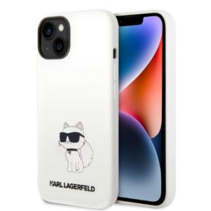 Karl Lagerfeld KLHMP14MSNCHBCH Apple iPhone 14 Plus /15 Plus 6,7" kietas dėklasbaltos spalvos Silicone Choupette MagSafe - Image 1