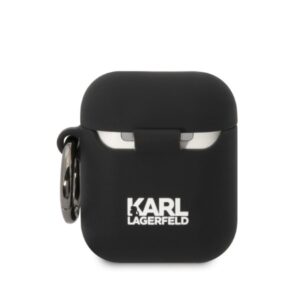 Karl Lagerfeld KLA2RUNIKK AirPods 1/2 dėklas juodos spalvos Silicone Karl Head 3D - Image 2
