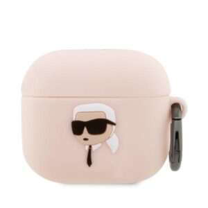 Karl Lagerfeld KLA3RUNIKP AirPods 3 dėklas rožinės spalvos Silicone Karl Head 3D