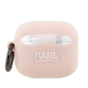 Karl Lagerfeld KLA3RUNIKP AirPods 3 dėklas rožinės spalvos Silicone Karl Head 3D - Image 2