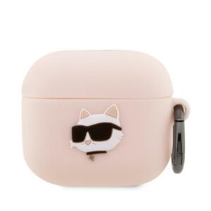 Karl Lagerfeld KLA3RUNCHP AirPods 3 dėklas rožinės spalvos Silicone Choupette Head 3D