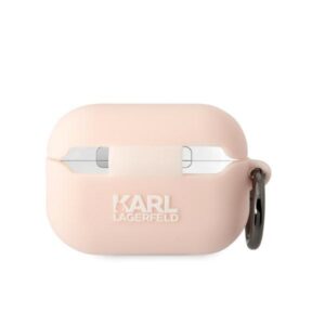Karl Lagerfeld KLAP2RUNIKP AirPods Pro 2(2022/2023) dėklas rožinės spalvos Silicone Karl Head 3D - Image 2