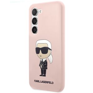Karl Lagerfeld KLHCS23MSNIKBCP S23+ S916 kietas dėklas rožinės spalvos Silicone Ikonik - Image 2