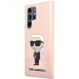 Karl Lagerfeld KLHCS23LSNIKBCP Samsung Galaxy S23 Ultra S918 kietas dėklas rožinės spalvos Silicone Ikonik - Image 2