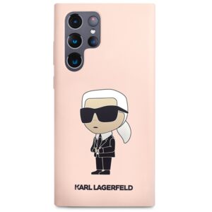 Karl Lagerfeld KLHCS23LSNIKBCP Samsung Galaxy S23 Ultra S918 kietas dėklas rožinės spalvos Silicone Ikonik - Image 3