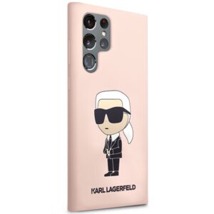 Karl Lagerfeld KLHCS23LSNIKBCP Samsung Galaxy S23 Ultra S918 kietas dėklas rožinės spalvos Silicone Ikonik - Image 4