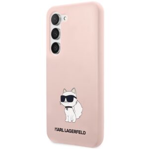 Karl Lagerfeld KLHCS23SSNCHBCP S23 S911 kietas dėklas rožinės spalvos Silicone Choupette - Image 2