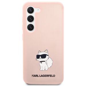 Karl Lagerfeld KLHCS23SSNCHBCP S23 S911 kietas dėklas rožinės spalvos Silicone Choupette - Image 3