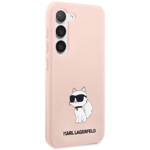 Karl Lagerfeld KLHCS23SSNCHBCP S23 S911 kietas dėklas rožinės spalvos Silicone Choupette - Image 4