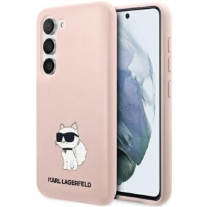 Karl Lagerfeld KLHCS23MSNCHBCP S23+ S916 kietas dėklas rožinės spalvos Silicone Choupette - Image 1