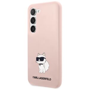 Karl Lagerfeld KLHCS23MSNCHBCP S23+ S916 kietas dėklas rožinės spalvos Silicone Choupette - Image 2