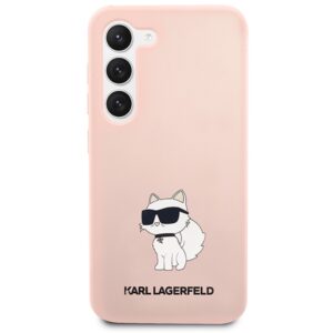 Karl Lagerfeld KLHCS23MSNCHBCP S23+ S916 kietas dėklas rožinės spalvos Silicone Choupette - Image 3