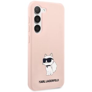 Karl Lagerfeld KLHCS23MSNCHBCP S23+ S916 kietas dėklas rožinės spalvos Silicone Choupette - Image 4