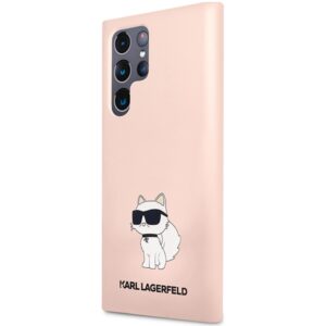 Karl Lagerfeld KLHCS23LSNCHBCP S23 Ultra S918 kietas dėklas rožinės spalvos Silicone Choupette - Image 2