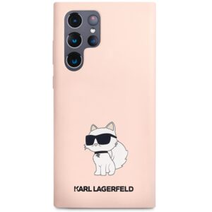 Karl Lagerfeld KLHCS23LSNCHBCP S23 Ultra S918 kietas dėklas rožinės spalvos Silicone Choupette - Image 3